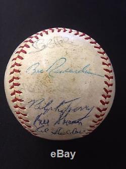 1961 Yankees World Series Champions Autographed Team Baseball withMaris JSA