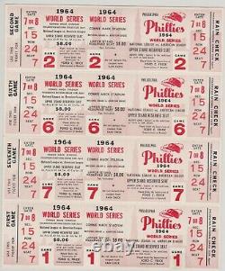 1964 Philadelphia Phillies World Series Brown Tickets Block Of 4 Nm-mt