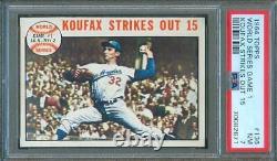 1964 Topps SANDY KOUFAX World Series Game #1 Strikes out 15 #136 Dodgers PSA 7