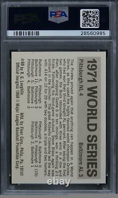 1971 Fleer World Series Pirates/Orioles with Roberto Clemente BLACK BACK #69 PSA 8
