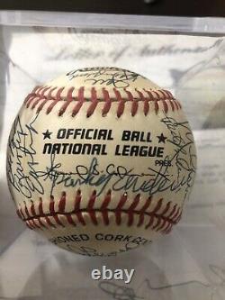 1975 Cincinnati Reds World Series Team Signed Baseball PSA DNA 28 Autos Rose +