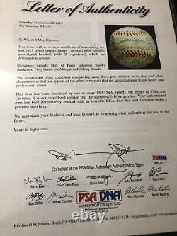 1975 Cincinnati Reds World Series Team Signed Baseball PSA DNA 28 Autos Rose +