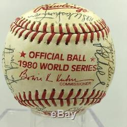 1980 Kansas City Royals Team Signed World Series Baseball George Brett PSA DNA