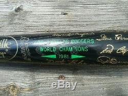 1981 World Series Black Baseball Bat Los Angeles Dodgers world champions