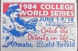 1984 TEXAS LONGHORNS Baseball Team Signed OMAHA COLLEGE WORLD SERIES Poster