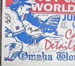 1984 TEXAS LONGHORNS Baseball Team Signed OMAHA COLLEGE WORLD SERIES Poster