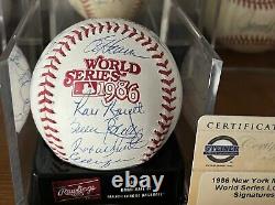 1986 New York Mets Team Signed World Series Baseball Steiner 28 Autos No Carter