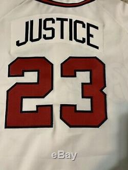 1989 Rookie Dave Justice Baseball Jersey Authentic Atlanta Braves Rawlings