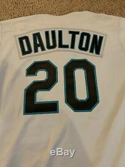 1990s VINTAGE LARGE DARREN DAULTON BASEBALL JERSEY RUSSELL AUTHENTIC 44 MARLINS