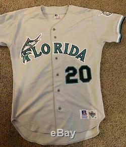 1990s VINTAGE LARGE DARREN DAULTON BASEBALL JERSEY RUSSELL AUTHENTIC 44 MARLINS