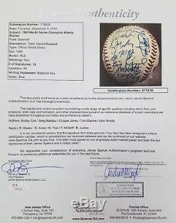 1995 Atlanta Braves World Series Champions Team Signed Baseball 34 Autos JSA LOA