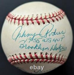 1995 Johnny Podres + Don Larsen Autographed World Series MLB Baseball Signed LOA