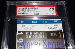 1995 WORLD SERIES WS GAME 1 TICKET ATLANTA BRAVES GREG MADDUX 1st WIN PSA 6 RARE