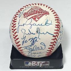 1996 World Series Braves Team Signed Autograph Baseball Greg Maddux COA