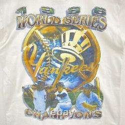 1996 World Series New York Yankees White T-Shirt Size XL MLB Champions Baseball