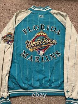 1997 97 World SERIES Florida MARLINS BASEBALL Varsity Bomber JACKET Medium M MLB