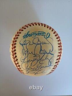 1999 New York Yankees Team Signed Baseball World Series line-up COA derek jeter