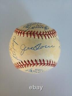 1999 New York Yankees Team Signed Baseball World Series line-up COA derek jeter