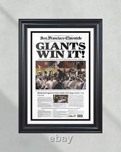 2010 San Francisco Giants Tim Lincecum World Series Framed Newspaper Front Page