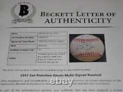 2012 San Francisco GIANTS Team Signed Official WORLD SERIES Baseball Beckett LOA