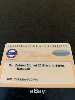 2016 Chicago Cubs Autographed Baseball World Series Champs +Zobrist MVPBB+WS BB