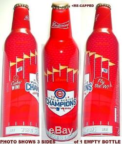 2016 Chicago Cubs Rare Aluminum Bottle World Series Ltd Baseball Budweiser Beer