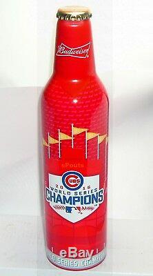 2016 Chicago Cubs Rare Aluminum Bottle World Series Ltd Baseball Budweiser Beer