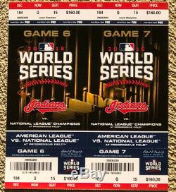 2016 Cubs MLB World Series Ticket Stubs Untorn Games 6 And 7