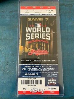2016 WORLD SERIES GAME 7 TICKET STUB CHICAGO CUBS vs INDIANS