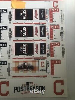 2016 World Series Cubs Indians full Post Season ticket strip (ALDS, ALCS and WS)