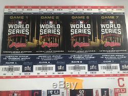 2016 World Series Cubs Indians full Post Season ticket strip (ALDS, ALCS and WS)