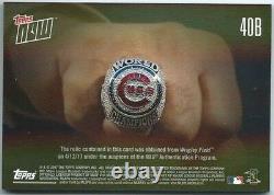 2017 Topps Now #40B Chicago Cubs World Series Ring Ceremony Base Relic #33/49