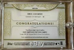 2018 Topps Definitive Collection ERIC HOSMER WORLD SERIES CHAMPS PATCH TRUE 1/1