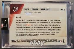 2019 TOPPS NOW On-Card Triple Auto World Series Relic 22/49 Juan Soto Jersey 1/1