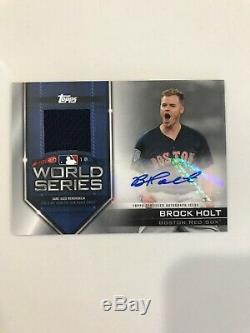 2019 Topps Series 1 WORLD SERIES Auto/Re- BROCK HOLT #d/50! Red Sox NICE