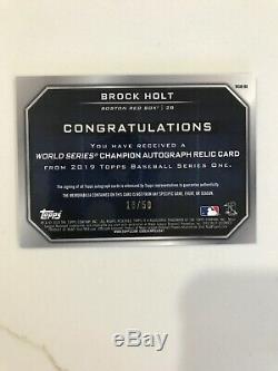 2019 Topps Series 1 WORLD SERIES Auto/Re- BROCK HOLT #d/50! Red Sox NICE