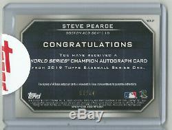 2019 Topps Steve Pearce MVP World Series Champion Auto/Autograph RED SOX #09/50