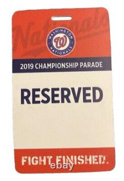 2019 Washington Nationals World Series Parade VIP Pass Exclusive Memorabilia