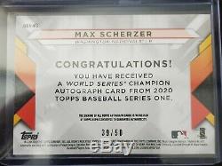 2020 Topps Baseball Max Scherzer World Series Auto #ed 39/50 Super Nice! NATS