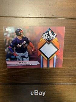 2020 Topps Series 1 JUAN SOTO WORLD SERIES CHAMPION RELIC Nationals RED 1/25