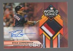 2020 Topps Series 1 MLB RYAN ZIMMERMAN World Series Patch Autograph Auto #24/25