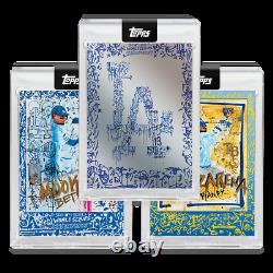 2020 Topps X Gregory Siff Set Cards 1-3 Dodgers World Series Framed