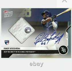 2020 World Series GAME USED Base Dodgers Auto #99 Randy Arozarena TOPPS NOW 462A