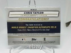 2021 Topps Series 1 Chris Taylor World Series Auto Relic Jersey Number 03/50 1/1