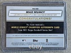 2021 Topps Series 1 Max Muncy World Series Auto 1/1 Dodgers WCA-MM