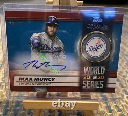 2021 Topps Series 1 Max Muncy World Series Patch Auto Relic Jersey Red SP /25