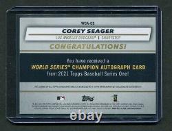 2021 Topps Series 1 RED World Series Champion Corey Seager Auto Dodgers /25