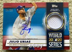 2021 Topps Series 1 World Series Auto Relic Red JULIO URIAS #d/25 DODGERS