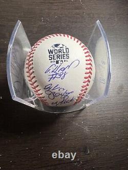 2021 atlanta braves signed autographed world series baseball 12 total team WS