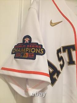 2023 Houston Astros Bat Boy Team Issued 2022 World Series Champs Gold Jersey